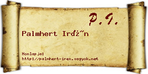 Palmhert Irén névjegykártya